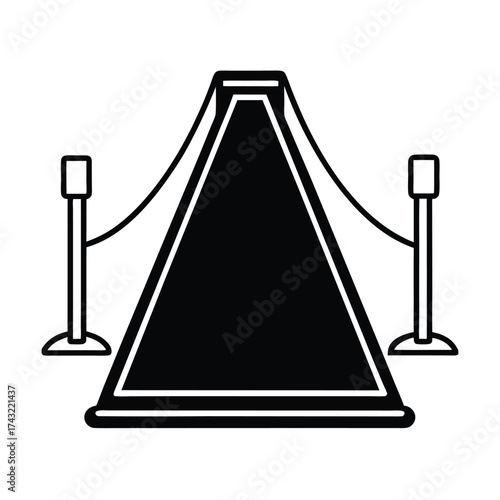 Red Carpet Outlined Icon Vector Illustration