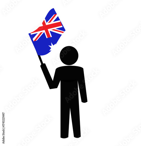 human icon holding australian flag civilian australian membership citizenship.eps