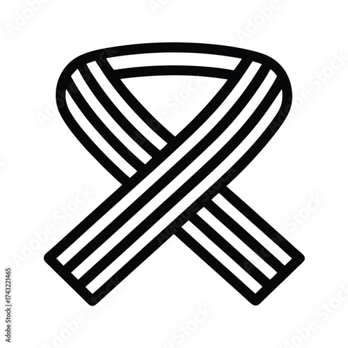 Resistance Band Outline Vector Illustration