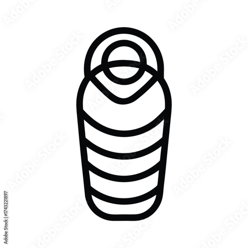 Sleeping Bag Outline Vector Illustration