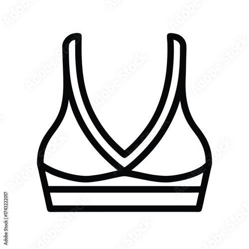 Sports Bra Outlined Icon Vector Illustration