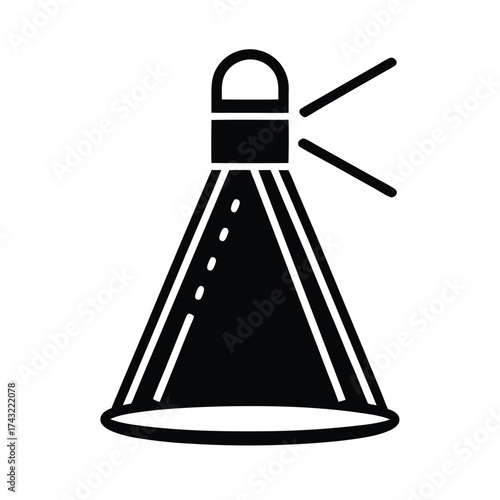 Spotlight Outlined Icon Vector Illustration