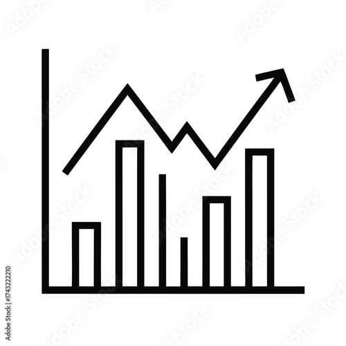Stock Market Chart Outline Vector Illustration