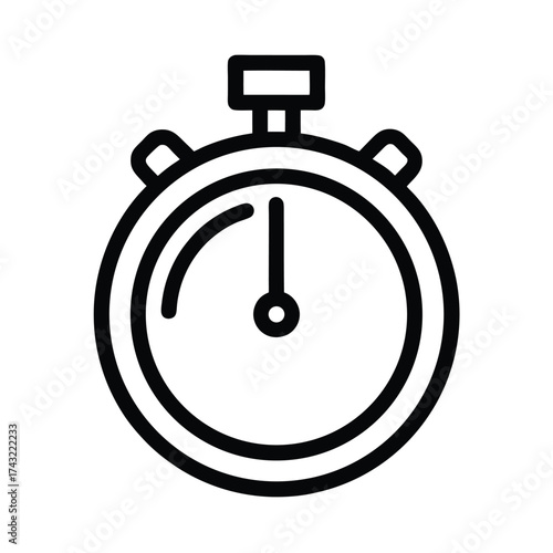 Stopwatch Outlined Icon Vector Illustration