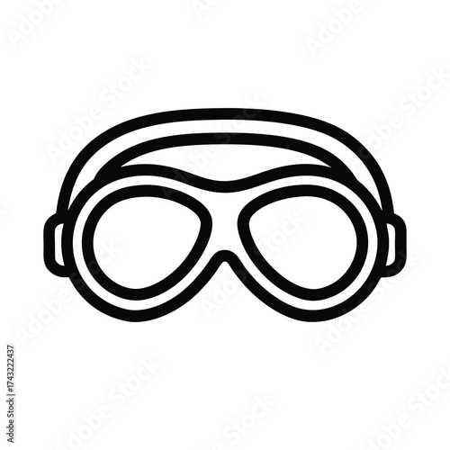 Swimming Goggles Outline Vector Illustration