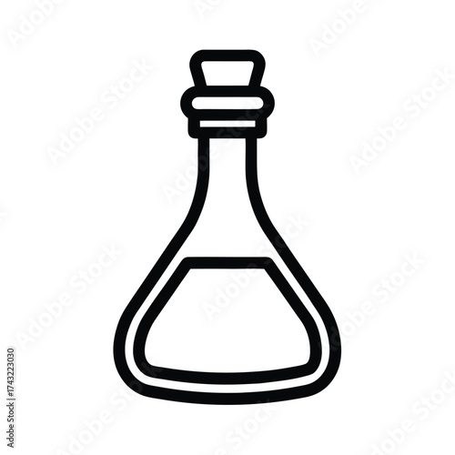 Vinegar Bottle Outline Vector Illustration