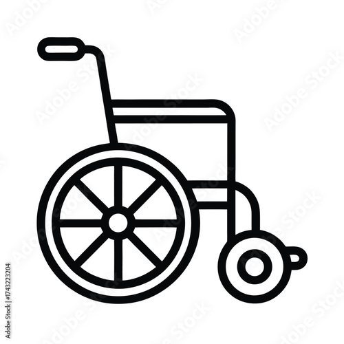 Wheelchair Outlined Icon Vector Illustration