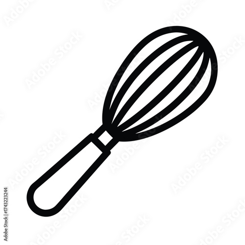 Whisk Outlined In Bold Vector Illustration