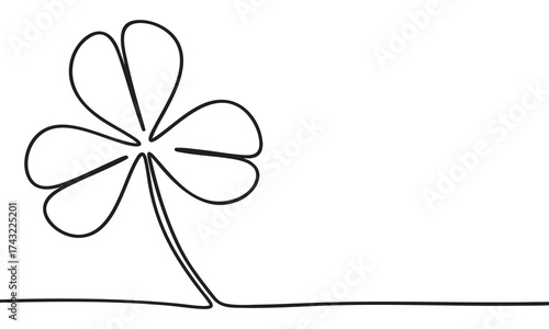 Minimalist Line Art A SingleLine Shamrock