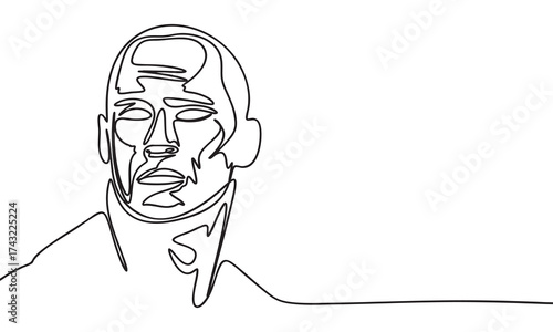 Minimalist Line Art Portrait