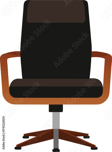 Sleek modern black office chair vector illustration for professional workspaces eps