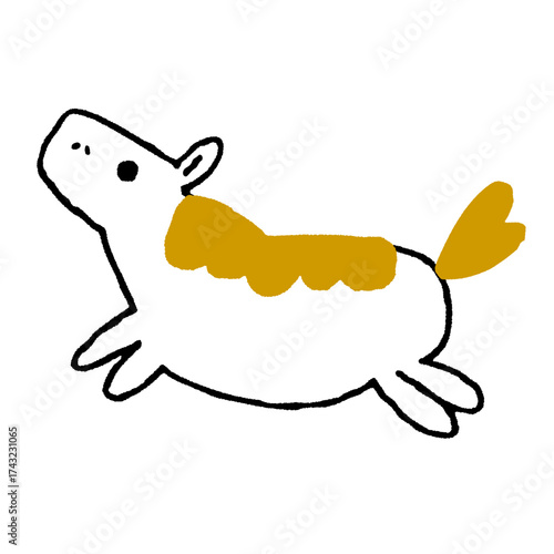 かわいい馬のシンプルイラスト 干支や年賀状デザインに使える動物キャラクター素材