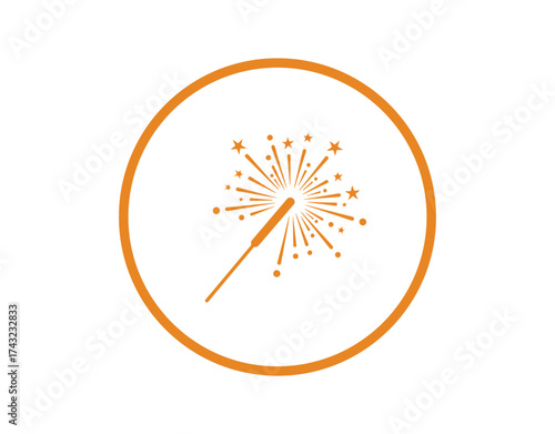 Sparkler fireworks displaying the symbol of New Year festivities, customizable vector design