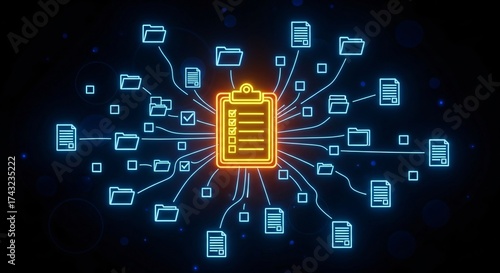 Organize your data efficiently with this digital network concept
