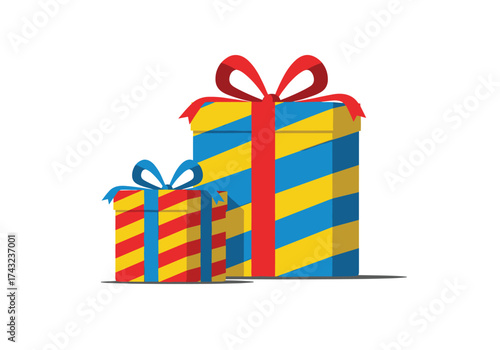 Celebrating a special occasion with beautifully wrapped gifts tied with festive ribbons for all.