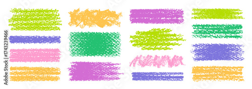 Crayon underline. Line and stroke. Pencil crayon brush color underline. Pen chalk texture highlight. Paint line, stroke vector. Hand drawn marker, brush, pencil kid scribble sketch mark. Emphasis bg