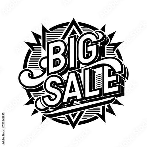 Sale Typography Design. Bold and Retro Lettering