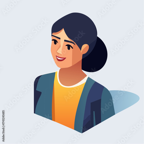 Vector illustration of a businessman with blue eyes holding a book