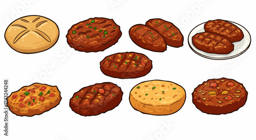 Assorted Korean rice cakes with toppings