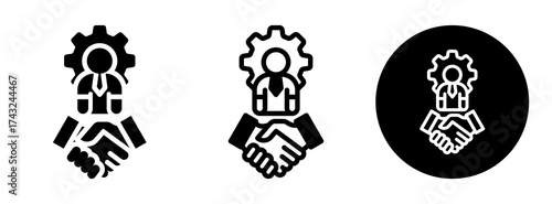 Employee Support Icon Collection Glyph & Mixed Style