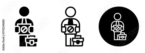 Job Loss Icon Collection Glyph & Mixed Style