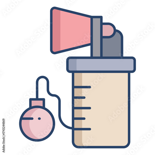breast pump linear color icon design