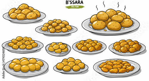 B'ssara dish on plates traditional food