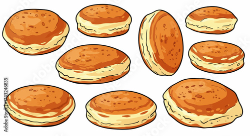 Assorted baked goods with transparent background