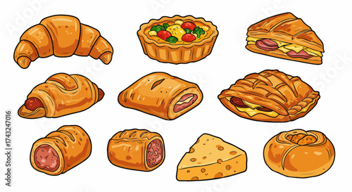 Assorted pastries and baked goods collection