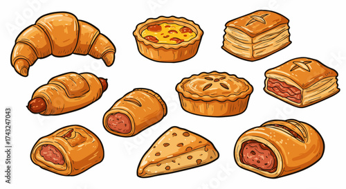 Assorted pastries and baked goods collection