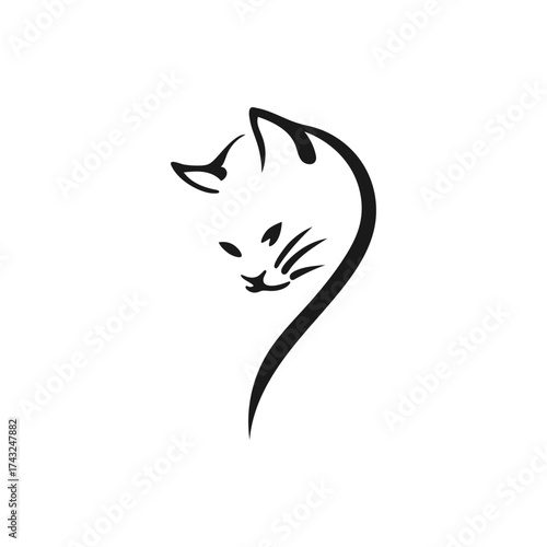 Cat animal design vector. Animal cat logo.