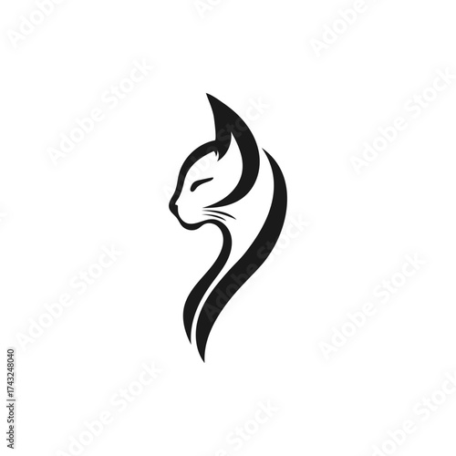 Cat animal design vector. Animal cat logo.
