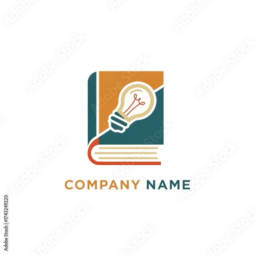 Book and Lightbulb Logo for Education and Knowledge.