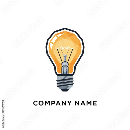 Bright Idea Light Bulb Logo Design for Company Branding.