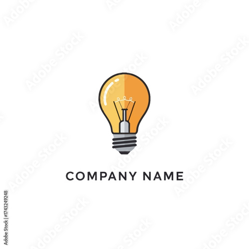 Bright yellow light bulb symbolizing innovative ideas and creative thinking.