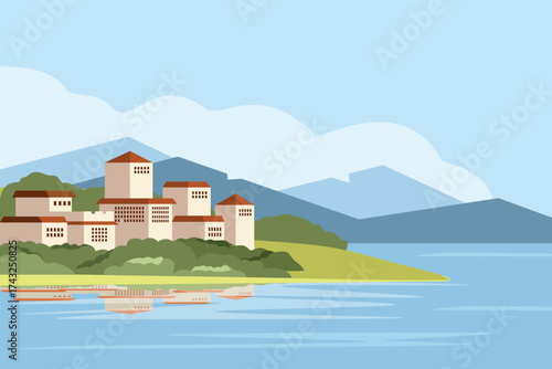 Tropical Bungalow Residence. Beachfront Bungalow Home. Modern Summer House. Holiday place. Villa house.