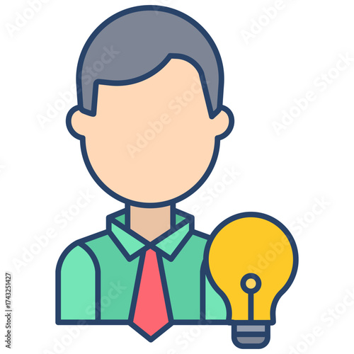 creative idea linear color icon design