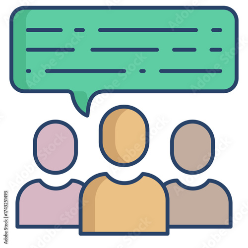 group chat linear color icon design