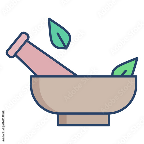 remedy bowl linear color icon design