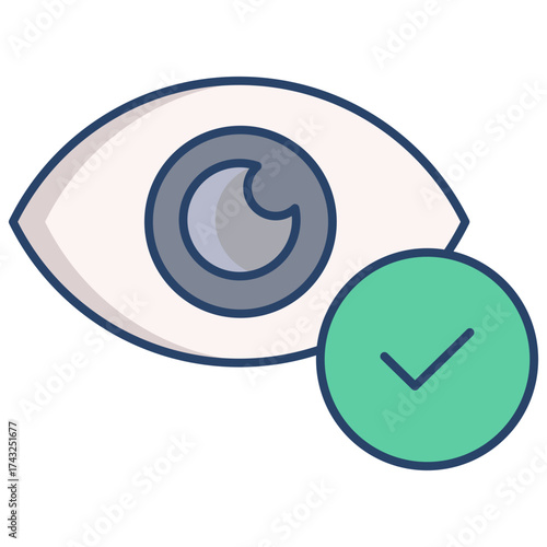 vision approved linear color icon design