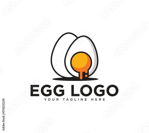 Cooking egg logo design, Vector image