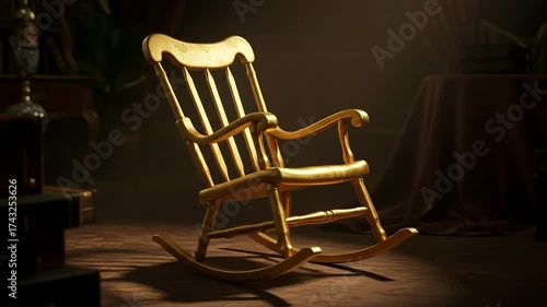 Golden rocking chair