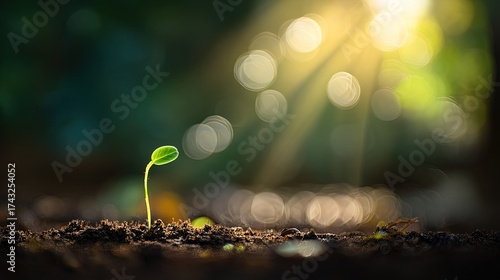 New Seedling in Morning Light - Nature, Hope and Healing Photography Material