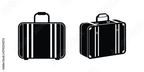 suitcase silhouette icon vector illustration