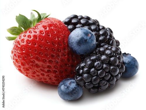 Fresh Mixed Berries Close - up - Healthy Diet Photography Material