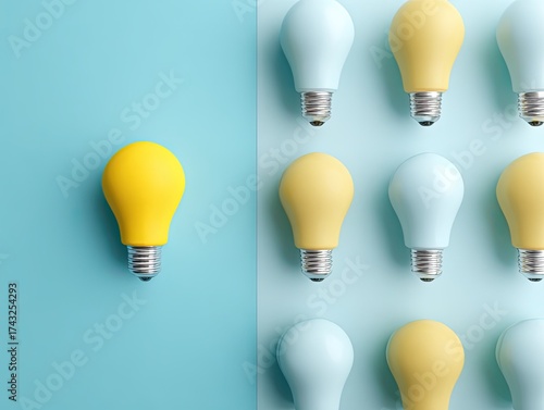 Creative Light Bulbs with Differentiation Visual - Inspiration and Uniqueness Design Material