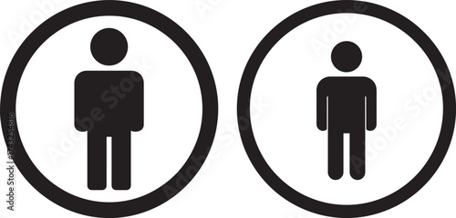 Two male figures inside oval frames silhouette
