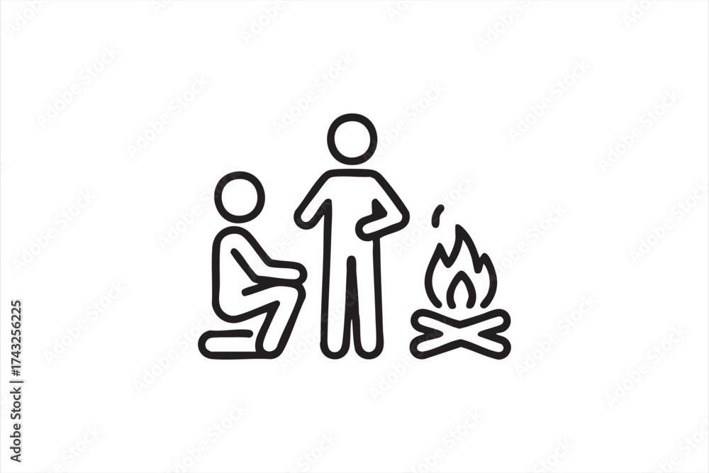 Obraz premium Outdoor adventure and nature exploration vector for wilderness theme