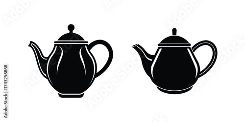teapot silhouette vector illustration