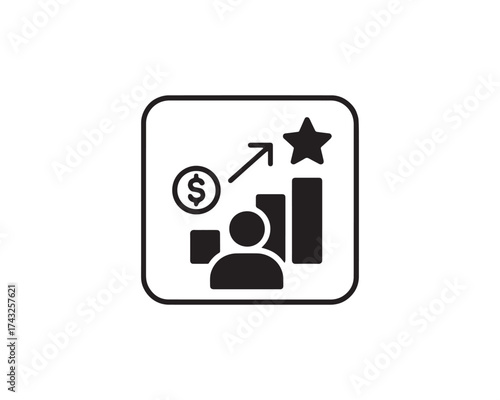 Career growth icon vector design illustration